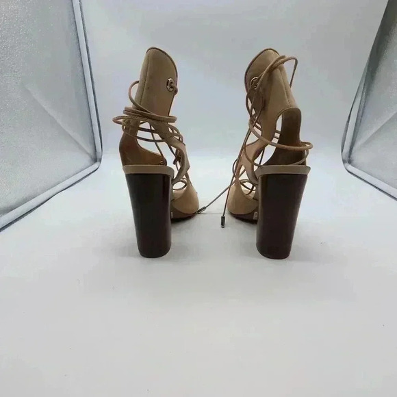 Schutz Hollye Roman Stack Heel Sandals Tan sz 7 B made in Brazil - Picture 4 of 9